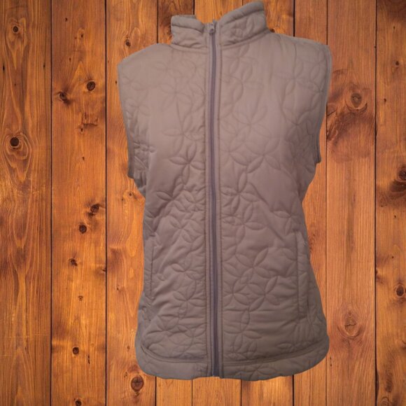 ALPS WOMEN'S LARGE FLEECE LINED QUILTED ZIP UP BROWN VEST WITH POCKETS - Picture 1 of 6